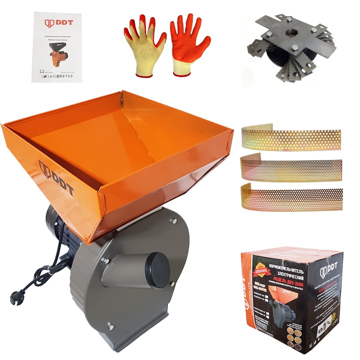 Moara Cuva Mare macinat cereale, boabe si stiuleti, DDT, 3500 W, 3000 rpm, 240 kg/h