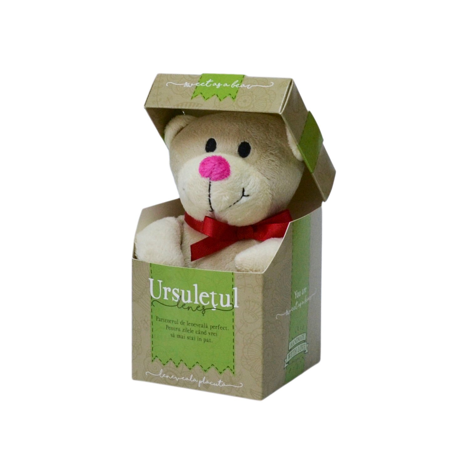 Urs Plus in cutie cu mesaj personalizat 
