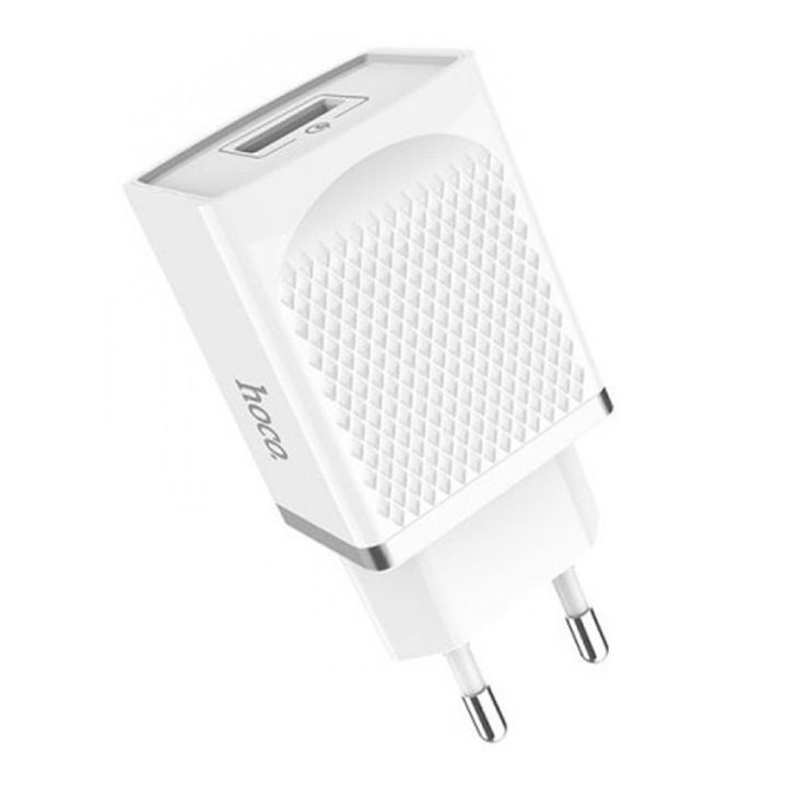 HOCO C42A hálózati töltő USB aljzat (5V / 2000mA, 18W, PD gyorstöltés támogatás), Fehér