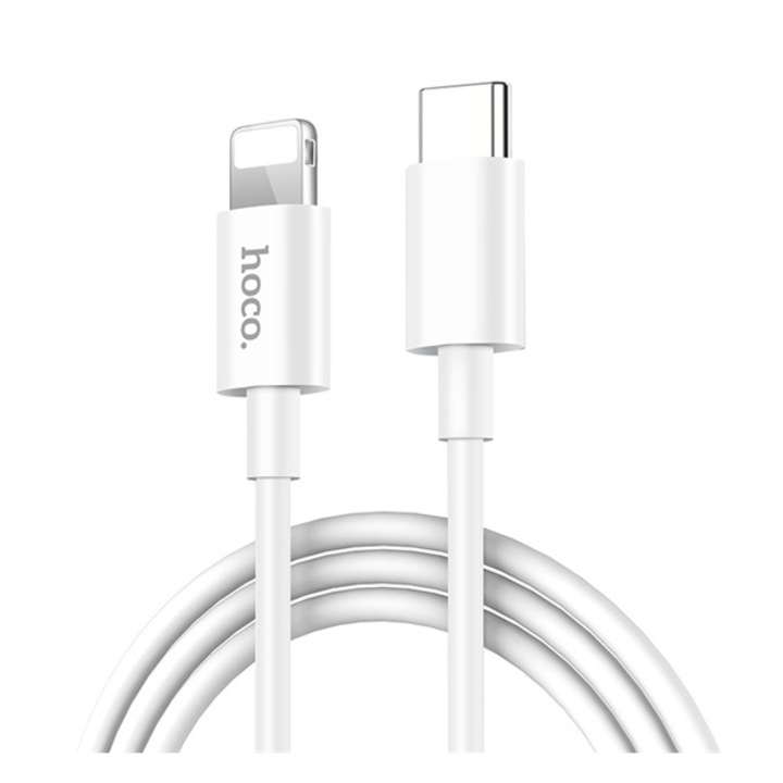 HOCO X36 adatkábel és töltő (Type-C / Lightning 8-pin, 100 cm, PD gyorstöltés támogatás), Fehér