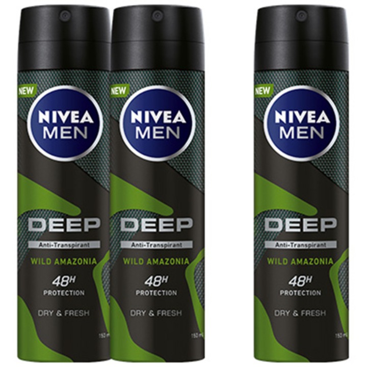 Дезодорант спрей Nivea Men Deep Amazonia, 3 x 150 мл