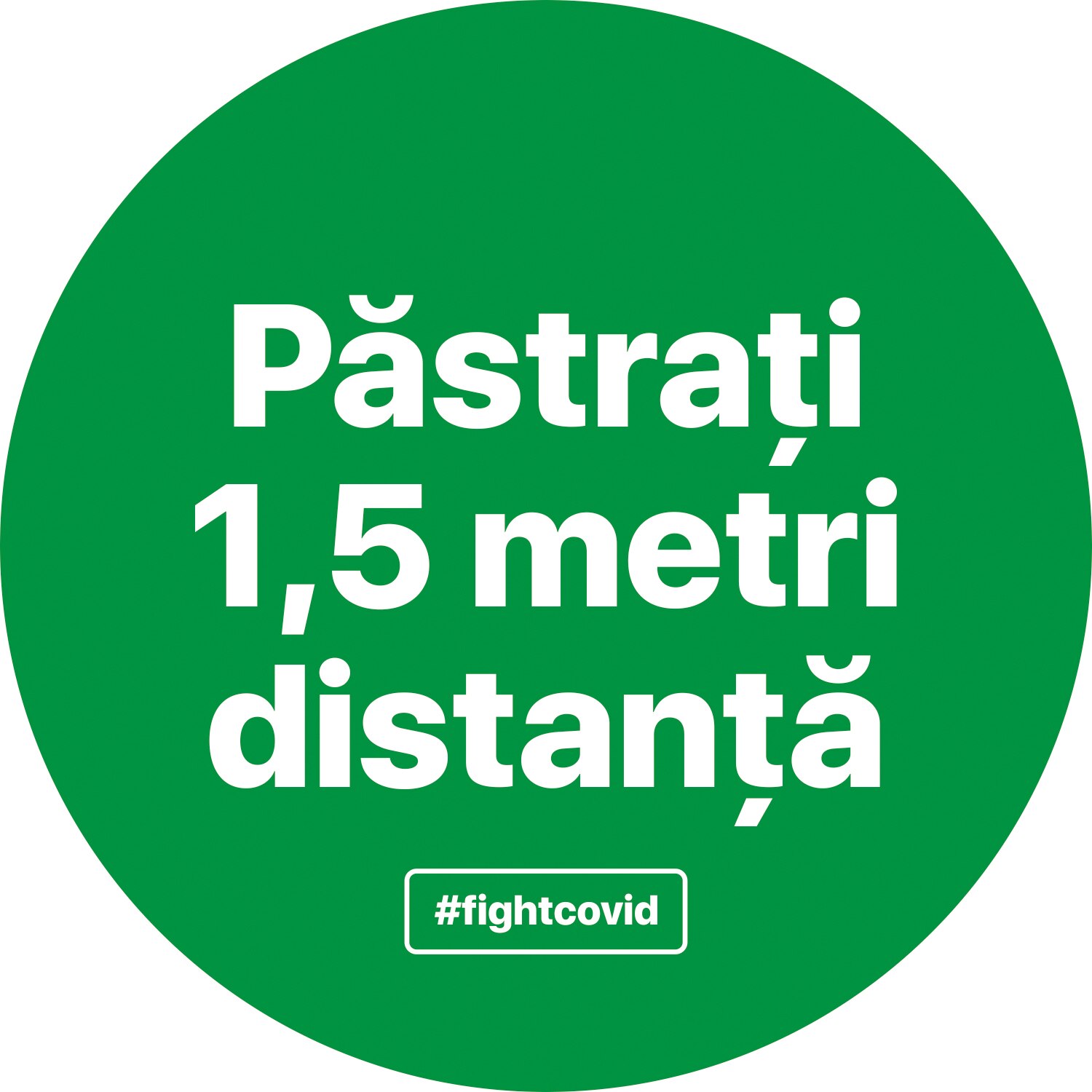 Autocolant distantare Covid-19, ADC3, cerc, verde, 30 x 30 cm