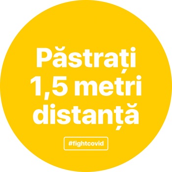 Autocolant distantare Covid-19, ADC3, cerc, galben, 30 x 30 cm Autocolant distantare Covid-19, ADC3, cerc, galben, 30 x 30 cm