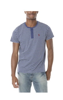 Tricou barbati, US POLO, in dungi, gri/albastru, S US Tricou barbati, US POLO, in dungi, gri/albastru, S US