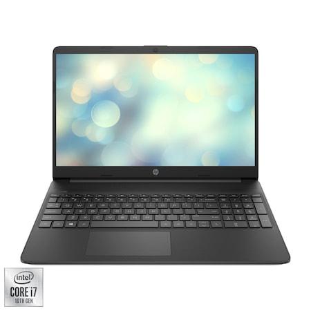 Laptop HP 15s-fq1015nq cu procesor Intel® Core™ i7-1065G7 pana la 3.90 GHz, 15.6", Full HD, 8GB, 512GB SSD, Intel Iris Plus Graphics, Free DOS, Black