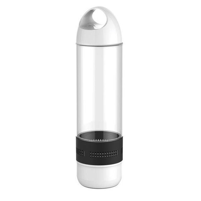 Sticla 2in1 cu difuzor Bluetooth, Felis, 3W, 500 ml, 6.5 x 26 cm, Argintiu/Negru