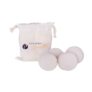 Set 4 bile lana 100% organica pentru uscator ambalate in saculet, Concept Shop, alb Set 4 bile lana 100% organica pentru uscator ambalate in saculet, Concept Shop, alb