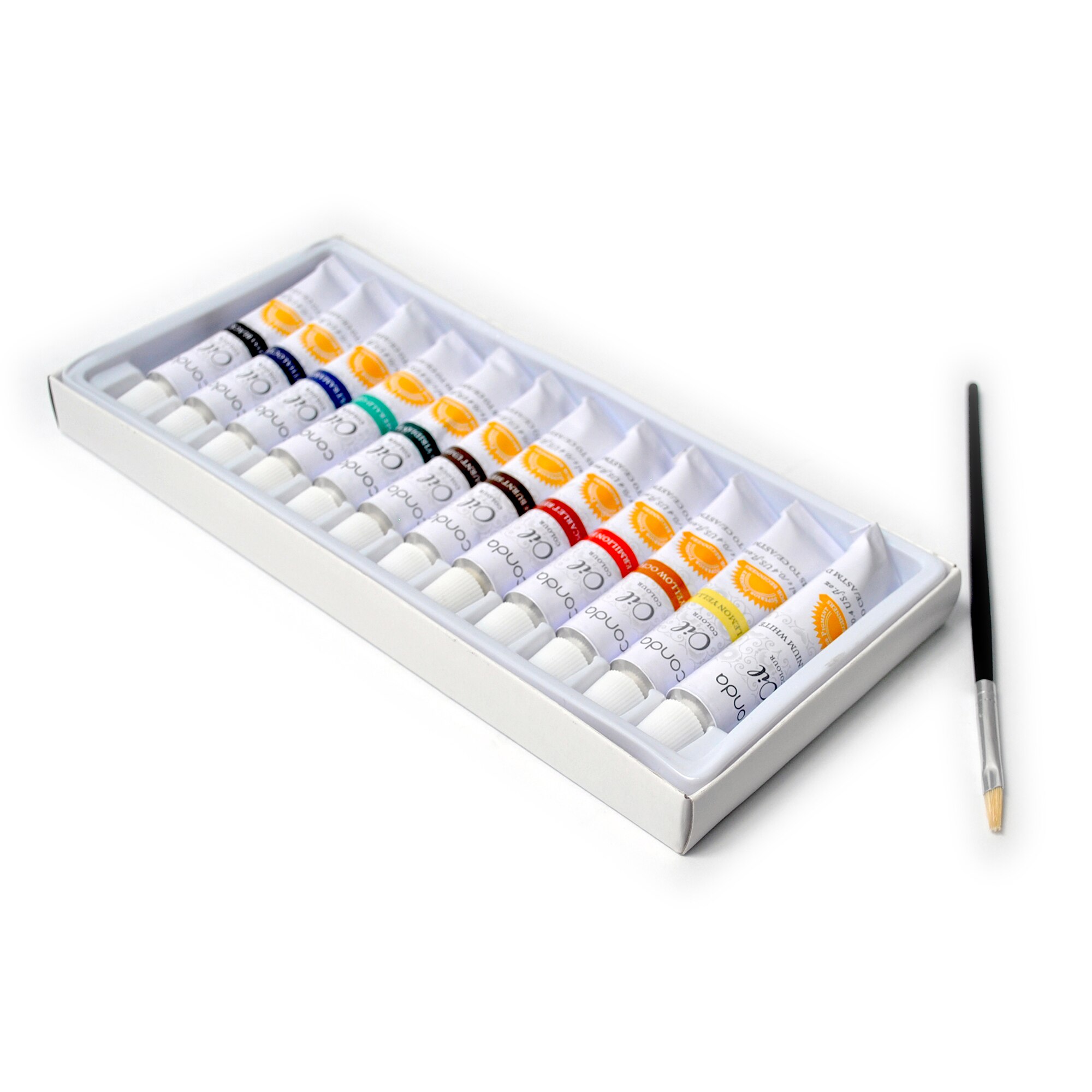 Set tempera ulei Arhi Design, 12 culori + pensula