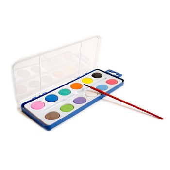 Acuarele plastic Arhi Design, 12 culori + pensula Acuarele plastic Arhi Design, 12 culori + pensula