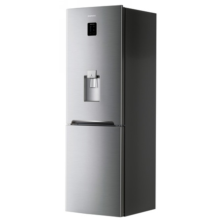 Combina frigorifica Daewoo RN-307RDQM, 305 l, Clasa A+, No Frost, Display, Dispenser apa, H 187 cm, Silver