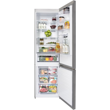 Combina frigorifica Daewoo RN-307RDQM, 367 l, Clasa E, No Frost, Dispenser apa, H 201 cm, Inox