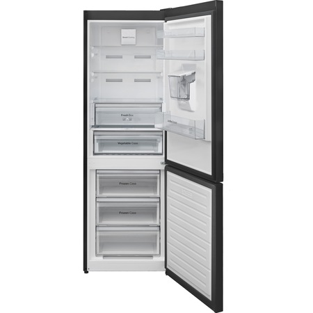 Combina frigorifica Daewoo RN-308RDQB, 330 l net, Clasa E, No Frost, Dispenser apa, H 187, Negru