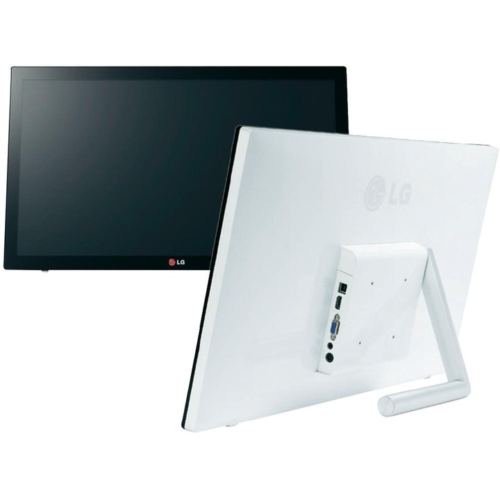 Монитор LED Touchscreen LG 23'', Full HD, VGA, HDMI, Черен/Бял, 23ET63V-W