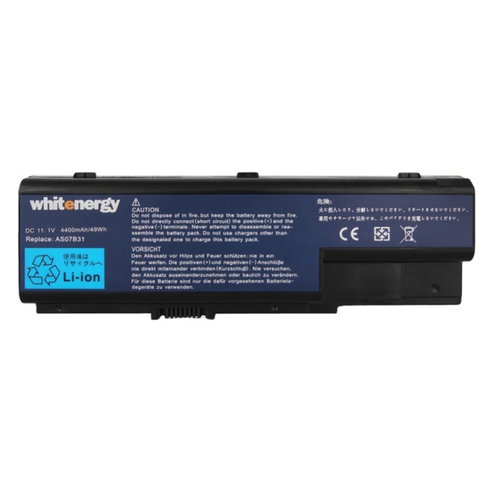 Батерия Whitenergy, Съвметимост Acer, Packard Bell модел AS07B31 , AS07B32 , AS07B41 , AS07B42 , AS07B51 , AS07B52 , AS07B61 , AS07B71 , AS07B71 , AS07B72, 11.1V, 4400mAh, 49Wh