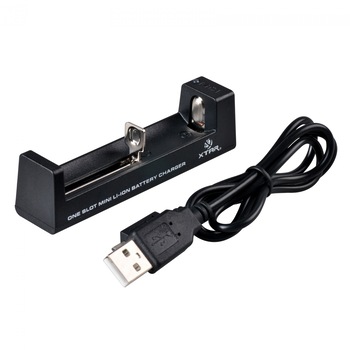Incarcator pentru acumulatori de 3.6V si 3.7V XTAR, MC1 Li-Ion, 18650, CR123, 92 x 22 x 26 mm, Negru Incarcator pentru acumulatori de 3.6V si 3.7V XTAR, MC1 Li-Ion, 18650, CR123, 92 x 22 x 26 mm, Negru