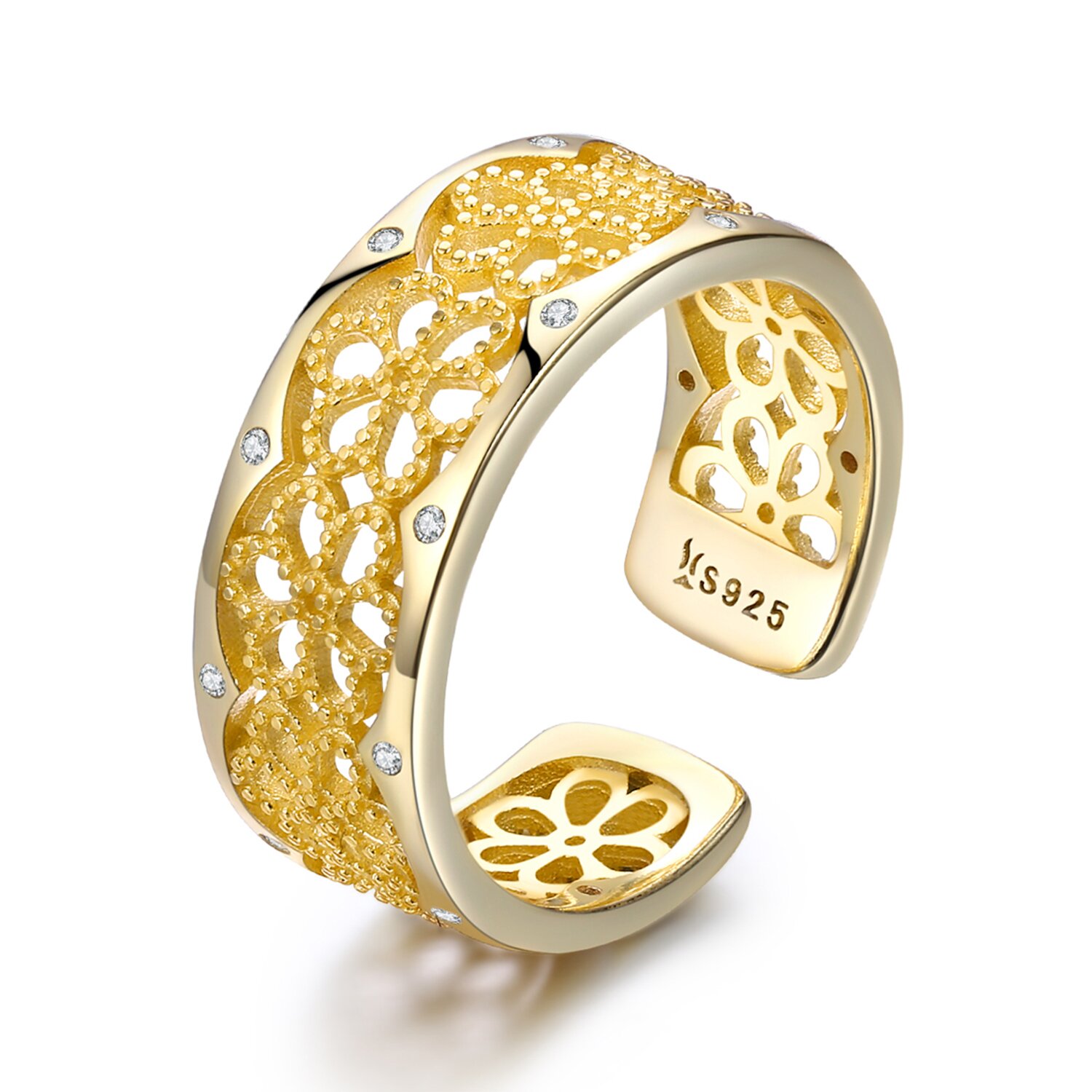 Inel din argint Golden Lace Ring