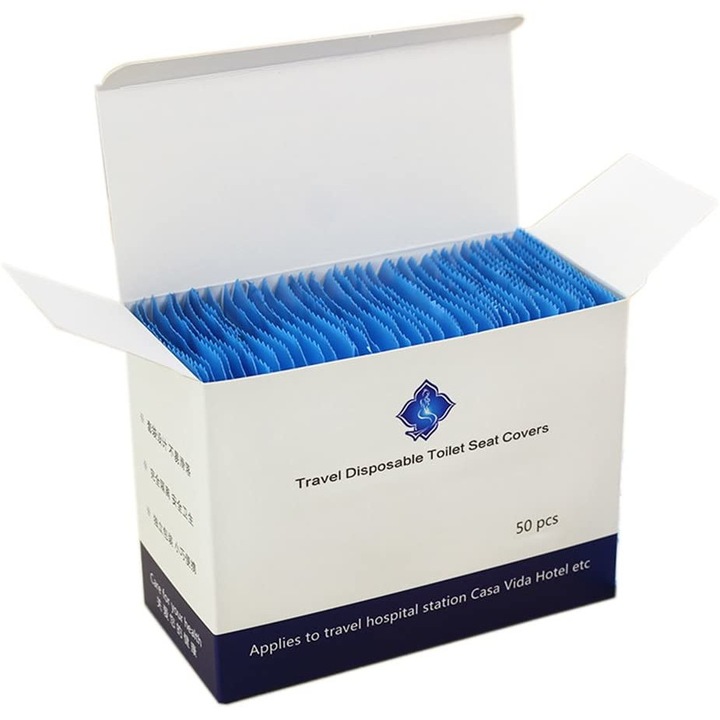 Set 50 folii protectie colac toaleta, Transparent