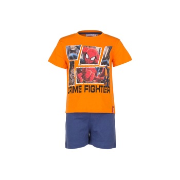 Set pijama baieti, Spiderman, tricou + pantaloni scurti, portocaliu Set pijama baieti, Spiderman, tricou + pantaloni scurti, portocaliu