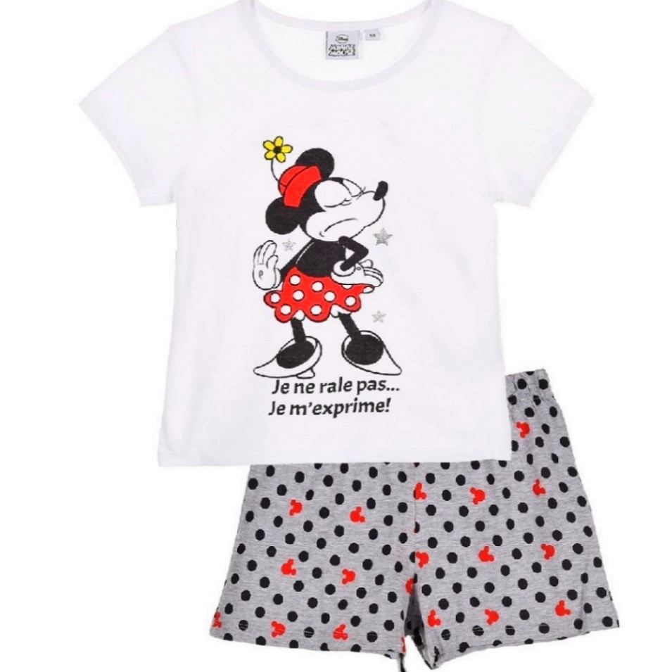 Pijama fete, Disney Minnie Mouse, Alb