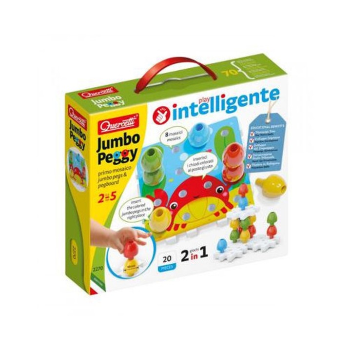 Joc Quercetti Jumbo Peggy Primul Mozaic Crab 20 piese