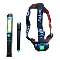 Set 3 lanterne "Foton Sport": lampa de lucru 2in1 aluminiu + lanterna tip stilou aluminiu + lanterna frontala