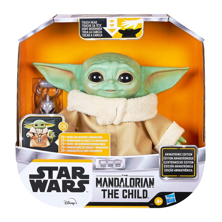 Figurina interactiva Star Wars - Baby Yoda, Animatronic, 25 cm