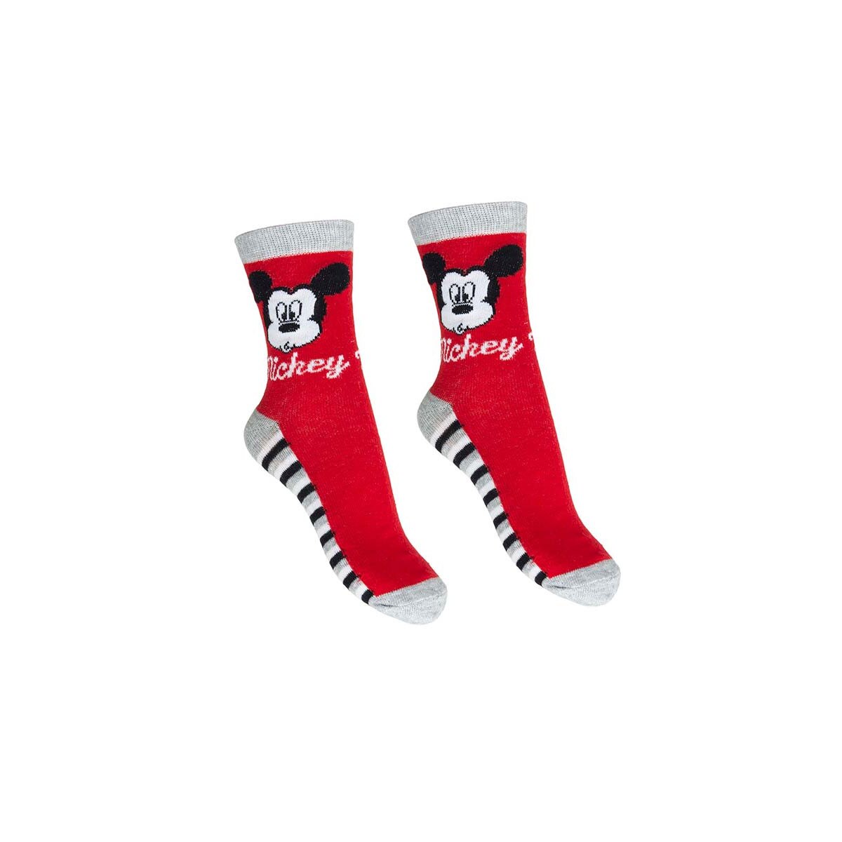 Sosete baieti, Mickey Mouse, talpa cu dungi, rosu