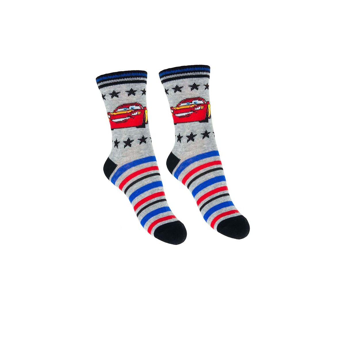 Sosete baieti, Cars, cu stelute negre, gri