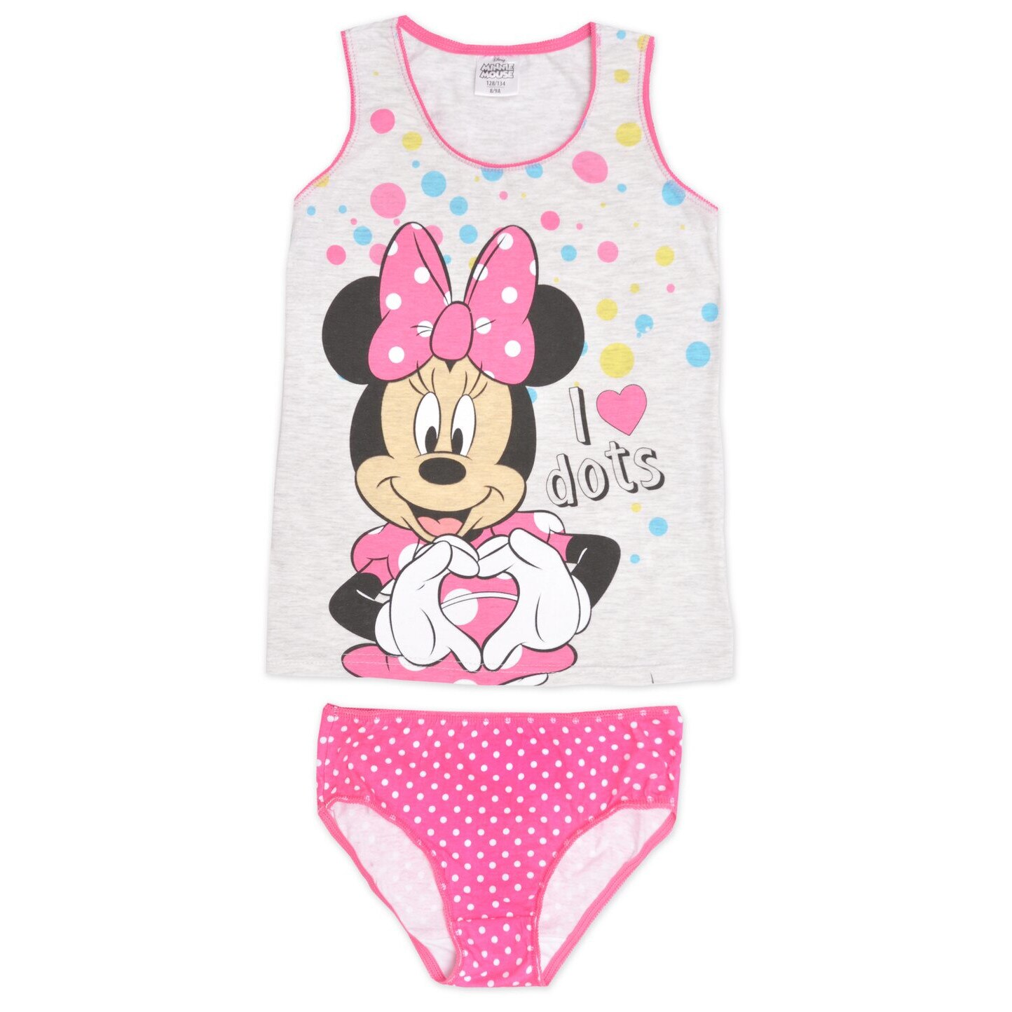 Set maieu+chilot, Minnie Mouse.roz cu buline