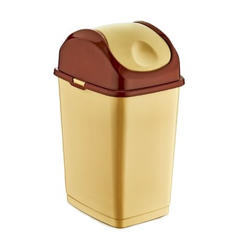 Cos gunoi cu capac batant, 35 L , bej cu maro Cos gunoi cu capac batant, 35 L , bej cu maro