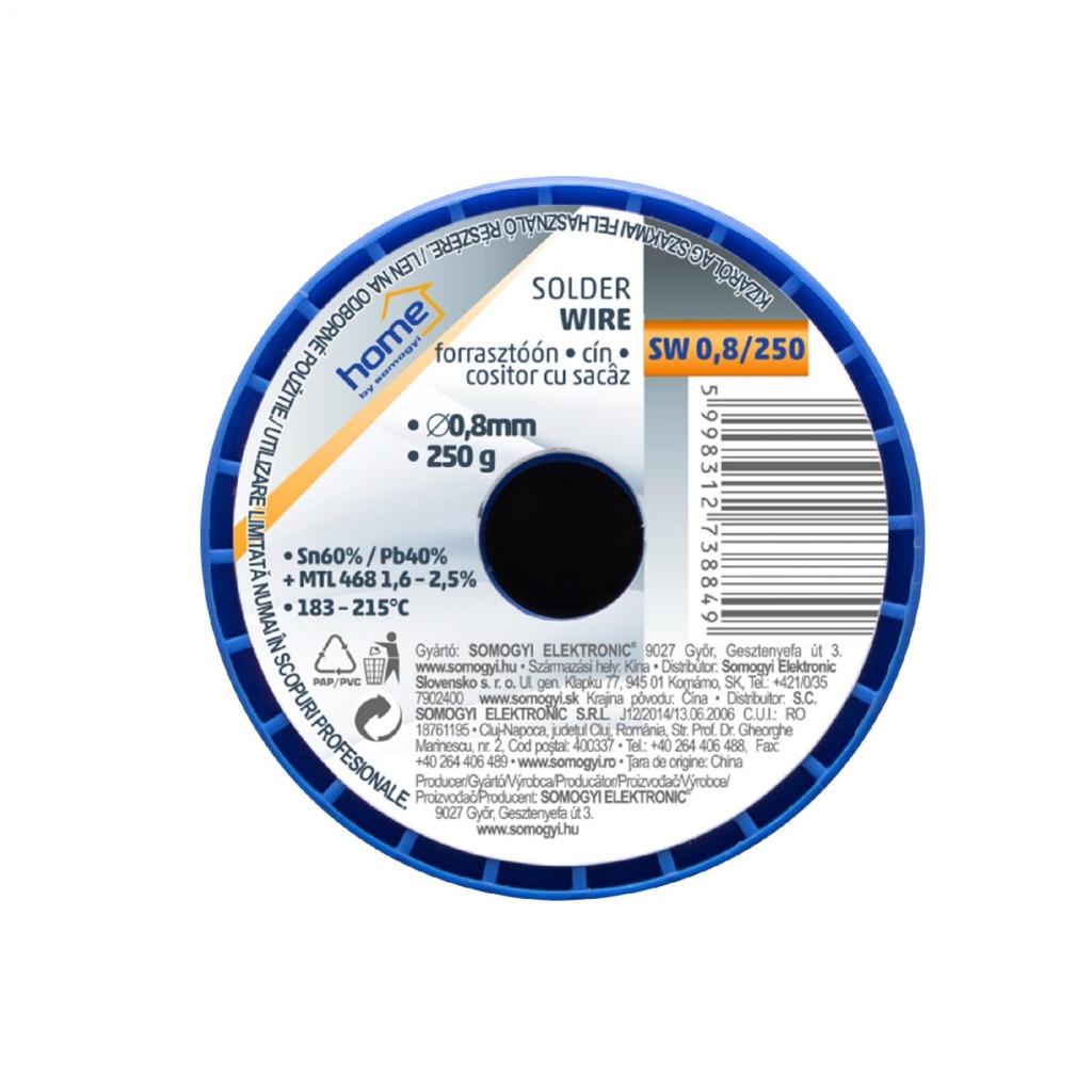 Cositor cu sacaz, diametru 0,8 mm, 250g - eMAG.ro