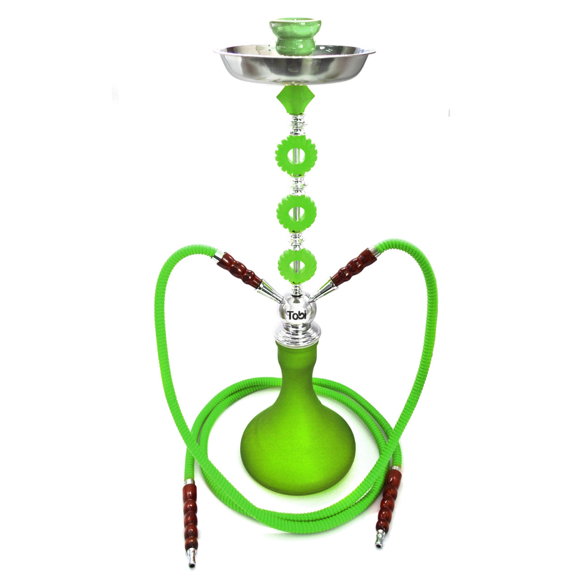 Narghilea Tobi, Assuan, 2 furtunuri, Verde, 67 cm