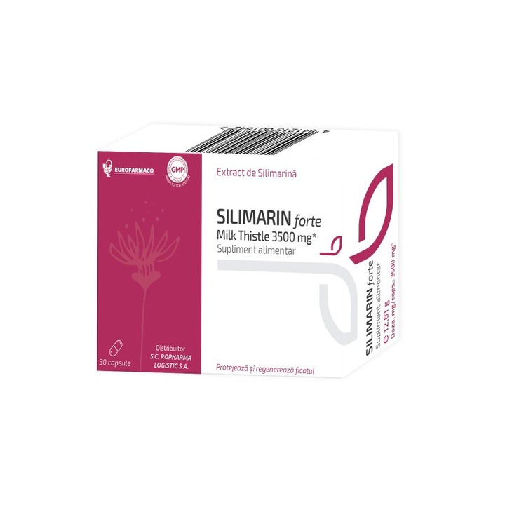 Complex pentru protectia ficatului, Silimarin Forte Milk Thistle, Eurofarmaco, 3500mg