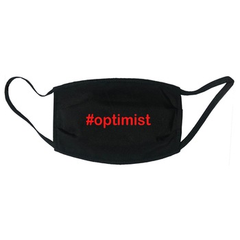 Masca personalizate Mayka reutilizabila, din material textil, cu imprimeu ”#Optimist” , neagra Masca personalizate Mayka reutilizabila, din material textil, cu imprimeu ”#Optimist” , neagra