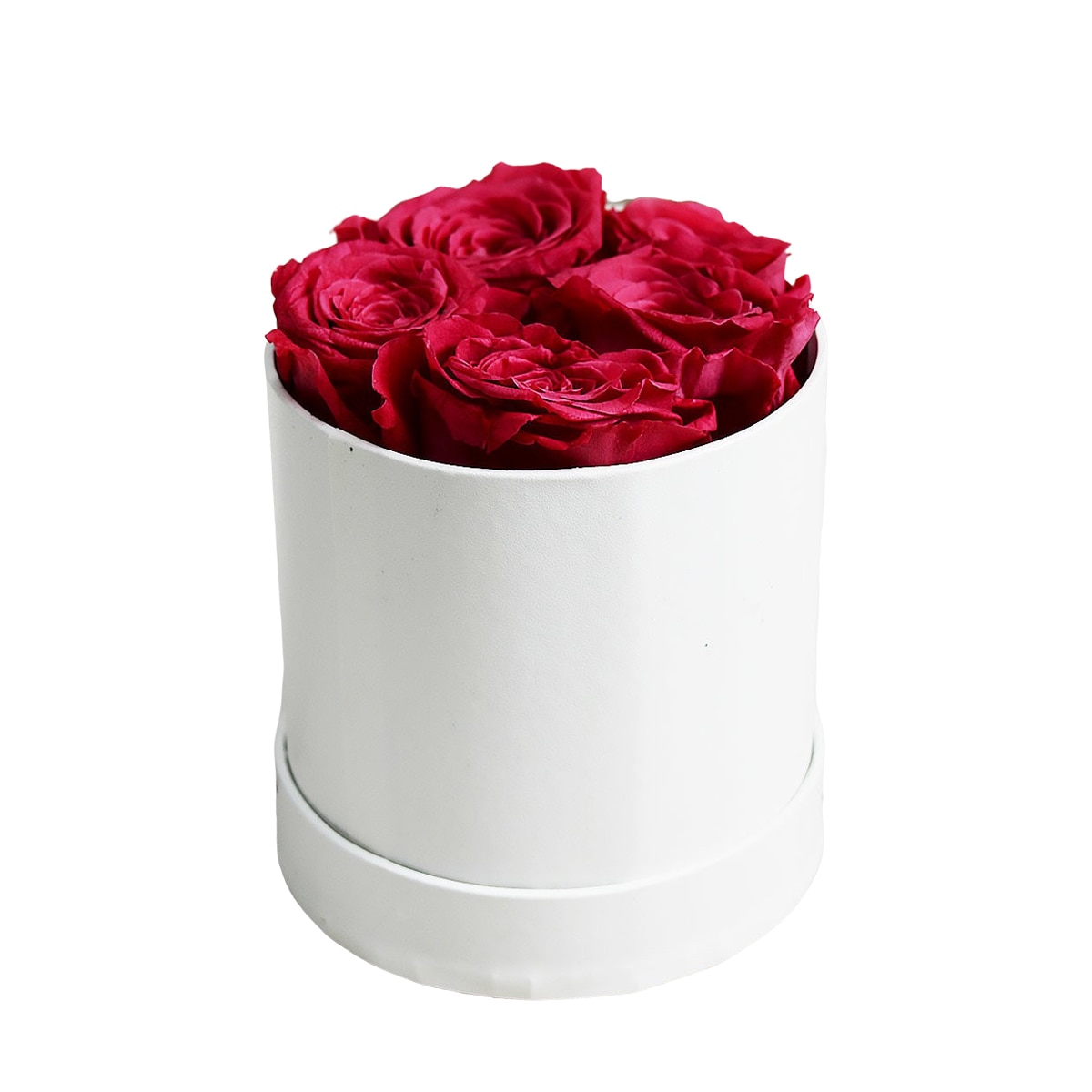 Cutie cu 5 trandafiri roz, criogenati