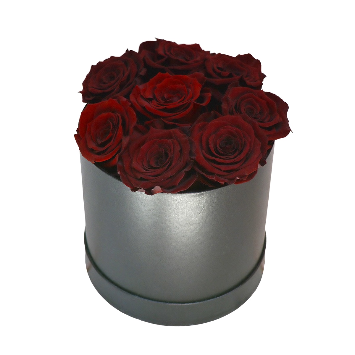 Cutie cu 9 trandafiri rosii, criogenati