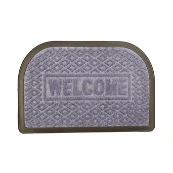 Pres mocheta semioval, 60x40 cm, Welcome, gri Pres mocheta semioval, 60x40 cm, Welcome, gri