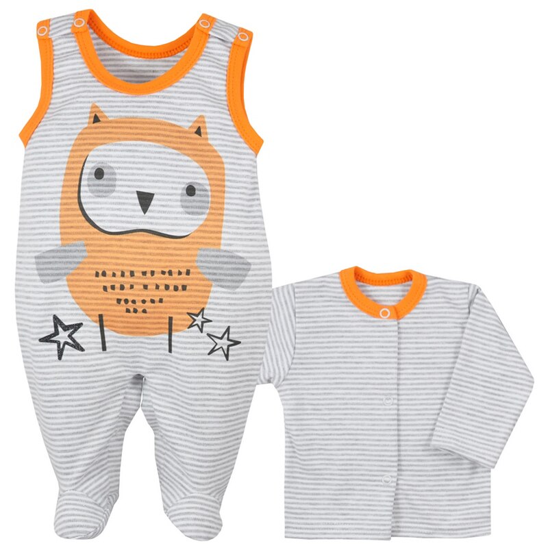 Compleu 2 piese salopeta si bluza pentru baieti Koala Paseczki 06-400, Multicolor, 62 cm