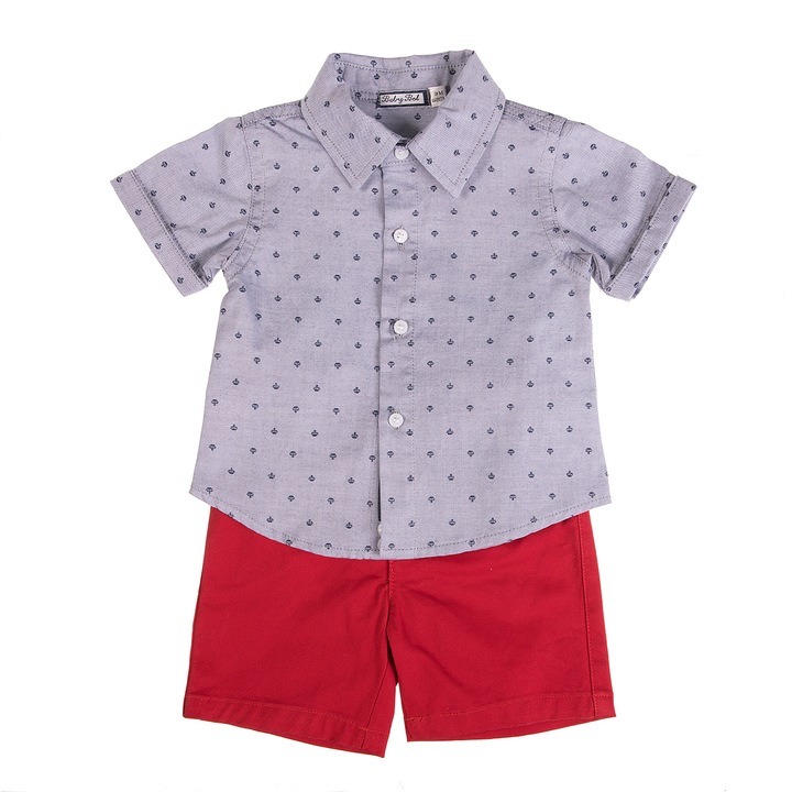 Compleu baieti 2 piese Babybol 10415 rosu/albastru 4 ani