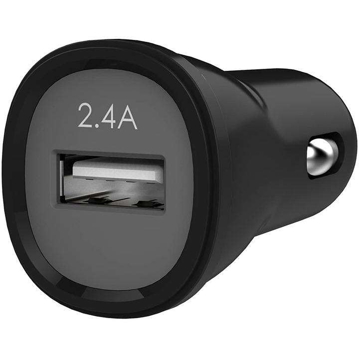 Incarcator auto rapid Kanex 2.4A, 12W, negru