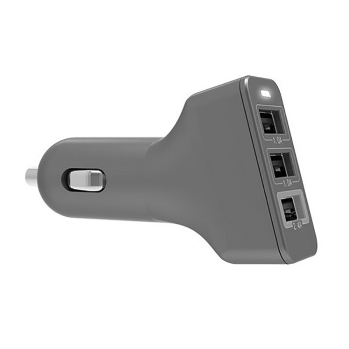 Incarcator auto rapid Kanex 3xUSB, 4.4A, 22W, argintiu