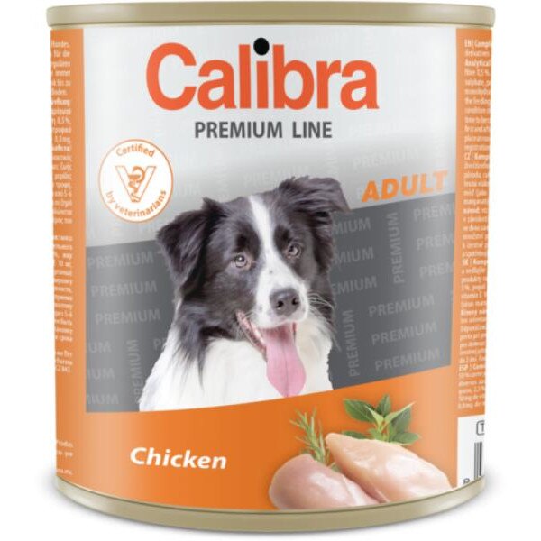 Hrana umeda pentru caini, Calibra Dog, Pui, 800 g, set de 6 bucati