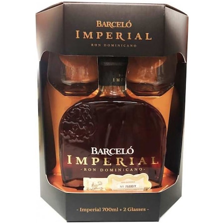 Rom BARCELO IMPERIAL + 2 PAHARE, 38%, 0.7L