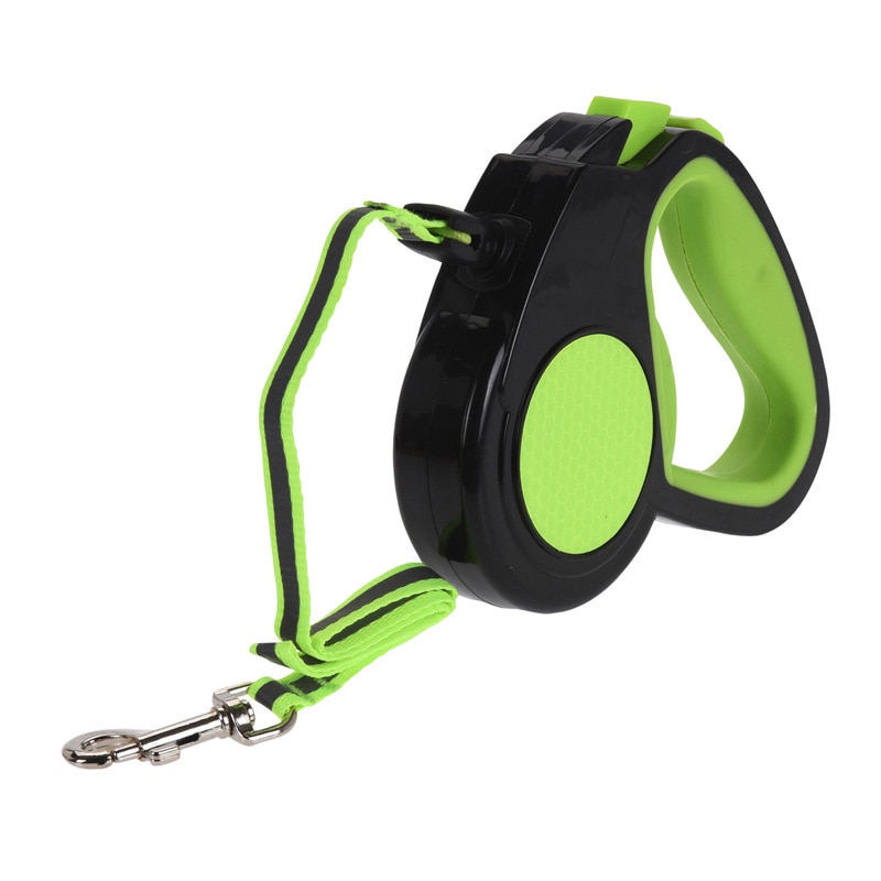 Lesa catei retractabila 5 m culoarea verde neon , pentru maxim 20 kg