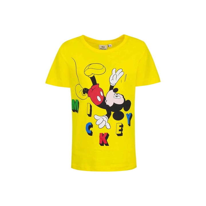 Тениска за момче, Мики Маус, жълта, 3 години