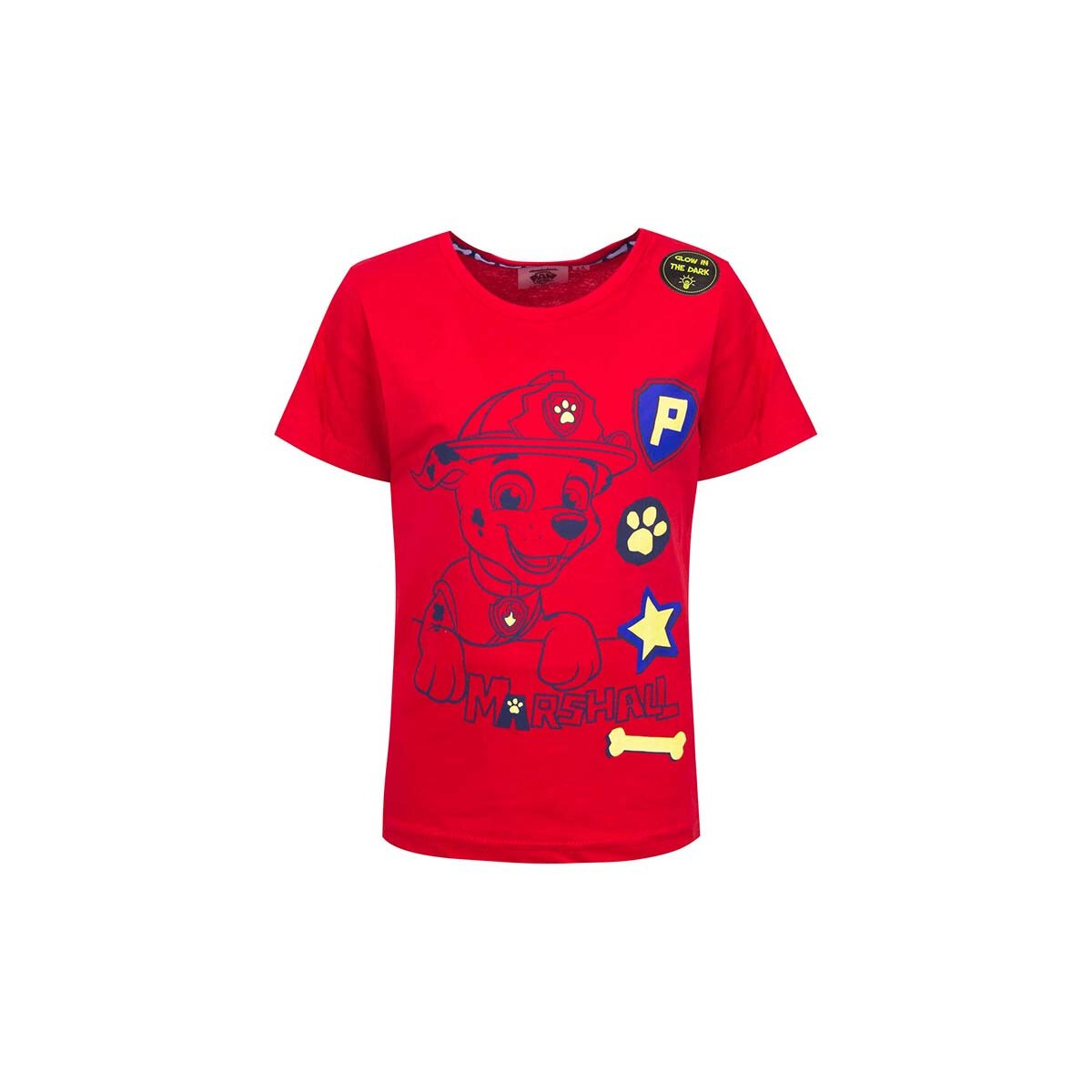 Tricou baieti, Paw Patrol, Glow in the dark, rosu