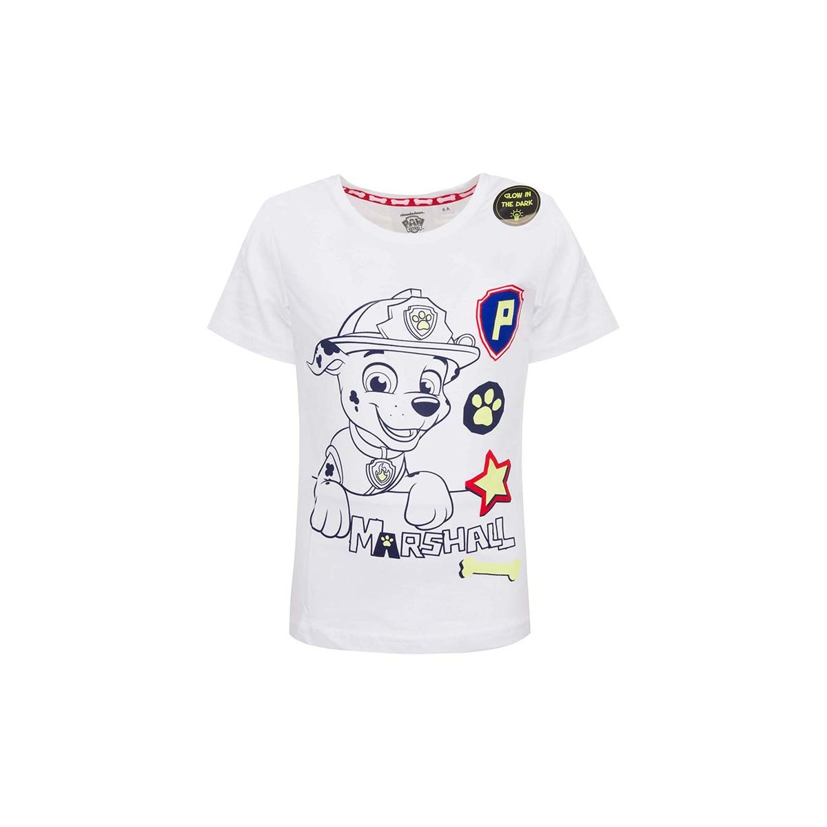 Tricou baieti, Paw Patrol, Glow in the dark, alb