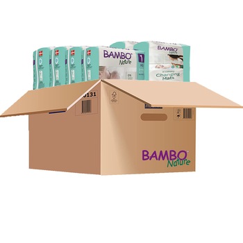 Pachet scutece ecologice pentru copii Bambo Nature, Nr. 1 (2-4 kg), 88 bucati si Aleze/Protectii absorbante ecologice pentru pat Bambo Nature, 60x60cm, 20 bucati Pachet scutece ecologice pentru copii Bambo Nature, Nr. 1 (2-4 kg), 88 bucati si Aleze/Protectii absorbante ecologice pentru pat Bambo Nature, 60x60cm, 20 bucati
