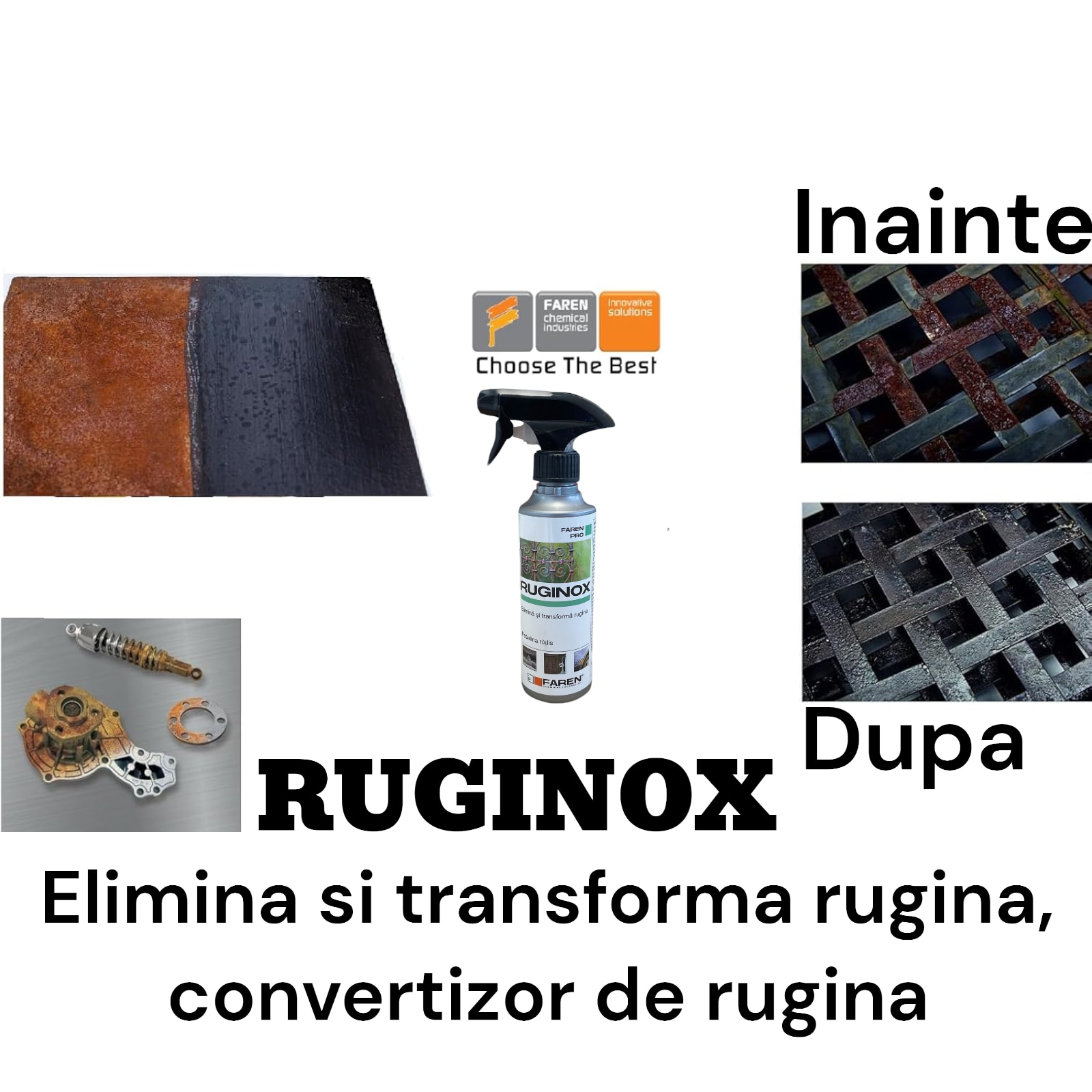 Solutie antirugina, decapanta sau convertizor de rugina, Faren Ruginox ...