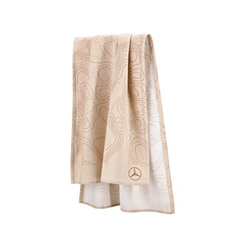 Prosop pentru plaja bej din bumbac, cu emblema stea Mercedes, 75x150 cm - Mercedes-Benz Prosop pentru plaja bej din bumbac, cu emblema stea Mercedes, 75x150 cm - Mercedes-Benz